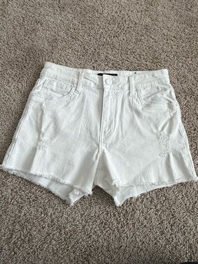 KUT from the Kloth Gigi High Rise White Denim Shorts Size 4 Fray Hem